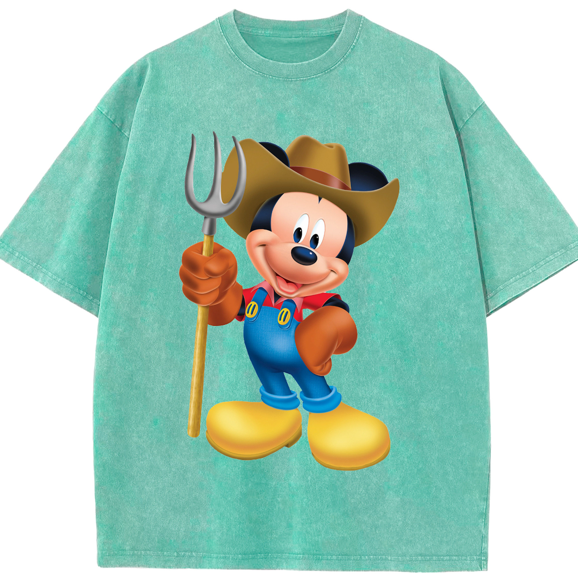（画像用） ミッキーマウス Mickey Mouse 綿100% ヴィンテージ風 半袖Tシャツ（フロントプリント）